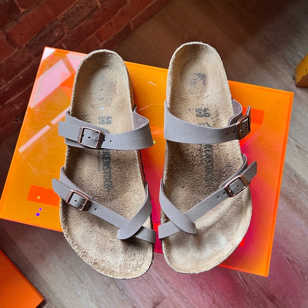 Brown Double Strap Sandals